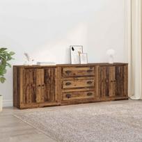Šoninės lentynos 3 pcs Senovinis medis 70 x 35,5 x 67,5 cm