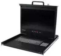 Konsolė KVM StarTech StarTech.com Rack KVM Konsole HD 1080p - US Tastatur(QWERTY), Ein Port VGA KVM mit 17" LCD Monitorius - 1HE LCD KVM Konsolenschublade mit Kabeln - USB Unterstutzung - 50.000 MTBF (RKCONS17HD) - KVM-Konsole mit KVM-Switch - 1 Anschlusse -