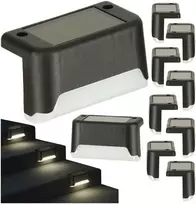 Lauko LED saulės šviestuvai laiptams su sutemų jutikliu, 8 vnt.