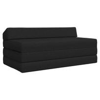 Sulankstomas Sofos Lova Juoda 120 x 60 x 49 cm Audinys