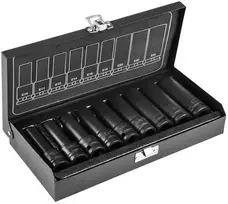 NEO smūginių E- TORX galvučių rinkinys, 1/2', ilgos, 9 vnt. (e10–e24), CrMo