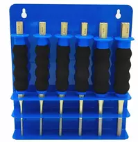 Kaiščių perforatorių rinkinys, su rankenomis, 6 dalių metalo apdirbimo įrankių rinkinys, 3-8 mm plieniniai perforatoriai amatams ir remontui