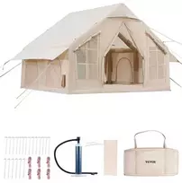 Pripučiama stovyklavimo palapinė, 4-6 asmenų glamping palapinė su pompa, lengvai pastatoma šeimos palapinė, vandeniui atspari oro palapinė, greitai pripučiama stovyklavimo pastogė