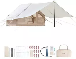 Pripučiama stovyklavimo palapinė, 3-5 asmenų glampingo palapinė su pompa, vandeniui atspari šeimos palapinė, greitai pastatoma oro palapinė, didelės talpos lauko pastogė