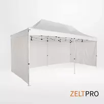 Prekybinės palapinės stogas ir sienos (4 vnt.) komplektas 3x6 Balta Zeltpro PROFRAME