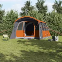 Šeimos palapinė su stogu Pilka ir oranžinė 576 x 325 x 213 cm