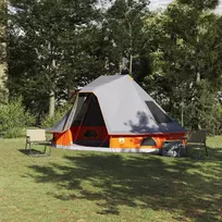 Tipi palapinė Pilka ir oranžinė 466 x 310 x 240 cm tafta