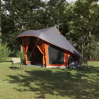 Tipi palapinė Pilka ir oranžinė 508 x 470 x 300 cm tafta