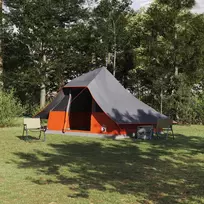 Tipi palapinė Pilka ir oranžinė 364 x 281 x 257 cm tafta