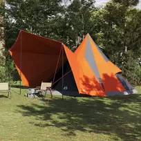 Tipi palapinė Pilka ir oranžinė 510 x 690 x 330 cm tafta