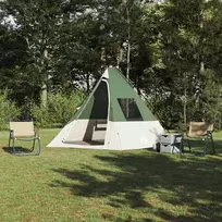 Tipi palapinė su stogu Žalia 383 x 338 x 217 cm tafta