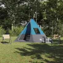 Tipi palapinė su stogu Mėlyna 383 x 338 x 217 cm tafta