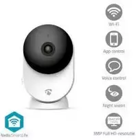 Kamera wewnętrzna Nedis Smartlife Wifi, czujnik ruchu, night vision, balta