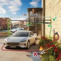 Elektromobilio įkrovimo kabelio sieninis laikiklis Barkan EV300WM, 305 cm