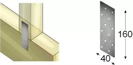 Perforuota plokštelė Arras 40x160x2mm cinkuota