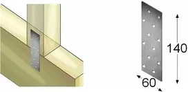 Perforuota plokštelė Arras 60x140x2mm cinkuota