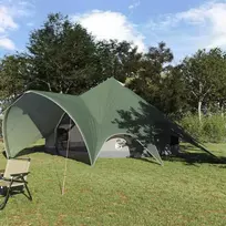 Teepee palapinė 7 asmenims Žalia ir Pilka 600 x 600 x 347 cm