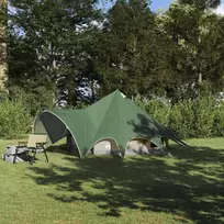 Teepee palapinė 3 asmenims Žalia ir Pilka 312 x 312 x 197 cm
