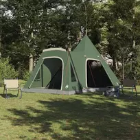 Teepee palapinė 5 žmonėms su stogu Žalia 545 x 450 x 295 cm