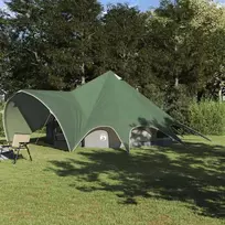 Teepee palapinė 9 žmonėms Žalia ir Pilka 502 x 502 x 297 cm