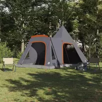Teepee palapinė 5 žmonėms Pilka ir oranžinė 545 x 450 x 295 cm