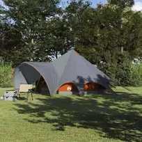 Teepee palapinė 5 žmonėms Pilka ir oranžinė 415 x 415 x 247 cm