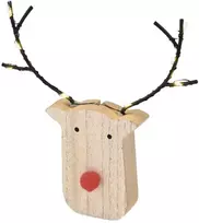 Emos LED elnias, pagamintas iš medžio, 16 cm / 2xAAA / šilta balta šviesa / laikmatis / skirtas naudoti patalpose
