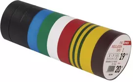 Emos PVC izoliacinė juosta 19 mm/20 m, 10 vnt., įvairių spalvų