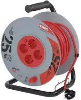 Emos PVC prailginimo laidas ant ritės su 4 lizdais. 25 m. 2,5 mm2 SCHUKO