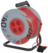 Emos PVC prailginimo laidas ant ritės su 4 lizdais. 40 m. 2,5 mm2 SCHUKO