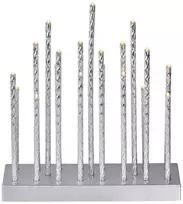 Emos Advento žvakė 19x LED, sidabrinė, 3x AA, 28,5 cm