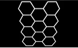 Lubinis šviestuvas MasterLED LED Hexagon šviestuvas garažui 460 W, 6500K, 11 segmentų, 419×301 cm