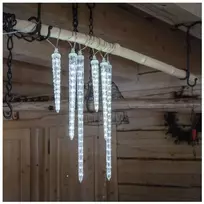 Emos LED Kalėdų žibintai „ledai“, 6 vnt., 2 m, skirtos naudoti lauke ir patalpose, šaltai balta spalva