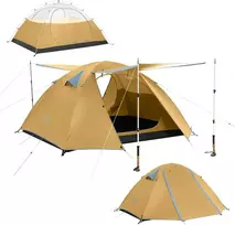 Naturehike kupolinė palapinė 2–3 asmenims, 2 įėjimai, 3 sezonų, 2,55 kg, Bleik B
