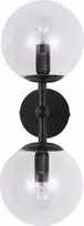 Light Prestige Prestižinis palėpės šviestuvas DORADO LP-002/2W BK skaidrus Prestižinis sieninis šviestuvas miegamajam, juodas, skaidrus