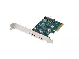 Network card PCI EXPRESS X1 -> 2X USB-C 3.2 GEN 2X1 led low profile