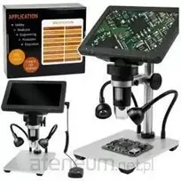 Edukacinis skaitmeninis mikroskopas su laidiniu pultu, 1200 kartų didinimu, 7 colių LCD ekranu ir HD kamera