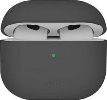 Uniq Lino dėklas Apple Airpods 4, pilkas silikonas