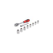 Galvučių rinkinys 1/2" su terkšle Faster Tools
