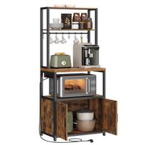 Virtuvės lentyna 60x40x170 cm Ruda Juoda MDF Plienas