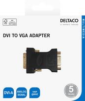 Deltaco DVI-A į VGA adapteris R00120001, juodas