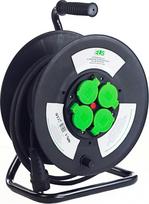 ELS Elektrotechnika 50m pratęsimo kabelis OW3*2,5 4x230V IP44 T plastikinis ritė su fiksuota plokštele | E9131Q48253F | 5902944683767