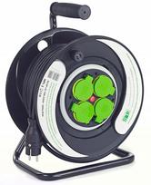 ELS Elektrotechnika 20m pratęsimo kabelis OW3*1,5 4x230V IP44 T plastikinis ritė su fiksuota plokštele | E9131Q48123F | 5902944683668