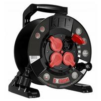 Pratęsimo kabelis su ritiniu EXTREME LINE 4 lizdai su/iš IP44 16A H05RR-F 3x1,5 15m Black W-100022 | W-100022 | 5902273430346