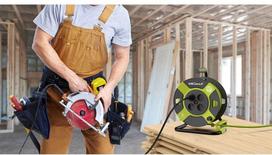 Pratęsimo kabelis su ritiniu 4 lizdų H05VV-F 3G1.5, 40m lemon-black / 24627 | 24627 | 4008297246275