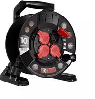 Pratęsimo kabelis su ritiniu EXTREME LINE 4 lizdai su įžeminimu IP44 16A H05RR-F 3x1,5 10m Black W-100020 | W-100020 | 5902273430322