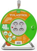Plastrol bębeninis pratęsimo laidas Standard Line 40m H05VV-F 3x1,5 4xGS 16A Orange (W-98950) | W-98950 | 5902273410874