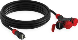 KEL Pailgintojas statybinis 3 lizdų su įžeminimu 25m /H05RR-F 3x1,5/ IP54 Black/Red W-01176 | W-01176 | 5906197302987