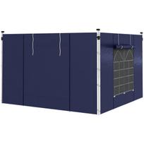 Pavėsinės šoninės dalys 3x3m ir 3x6m, oxford, langas+durys, mėlyna