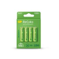 GP baterija (R6) AA pakartotinai įkraunama RECYKO, NiMH R6, (4 baterijos / blisteris), 1300mAh